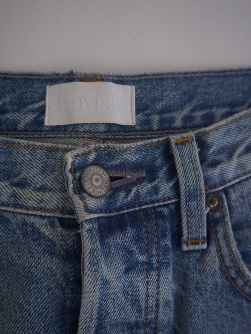 Boyish Gilda Light Wash Toby High Rise Straight Leg Jeans Button Fly Denim 27 - Picture 8 of 15